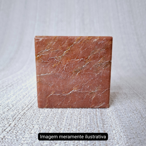 Placa Quadrada de Jaspe Vermelho - 7cm  - Unidade